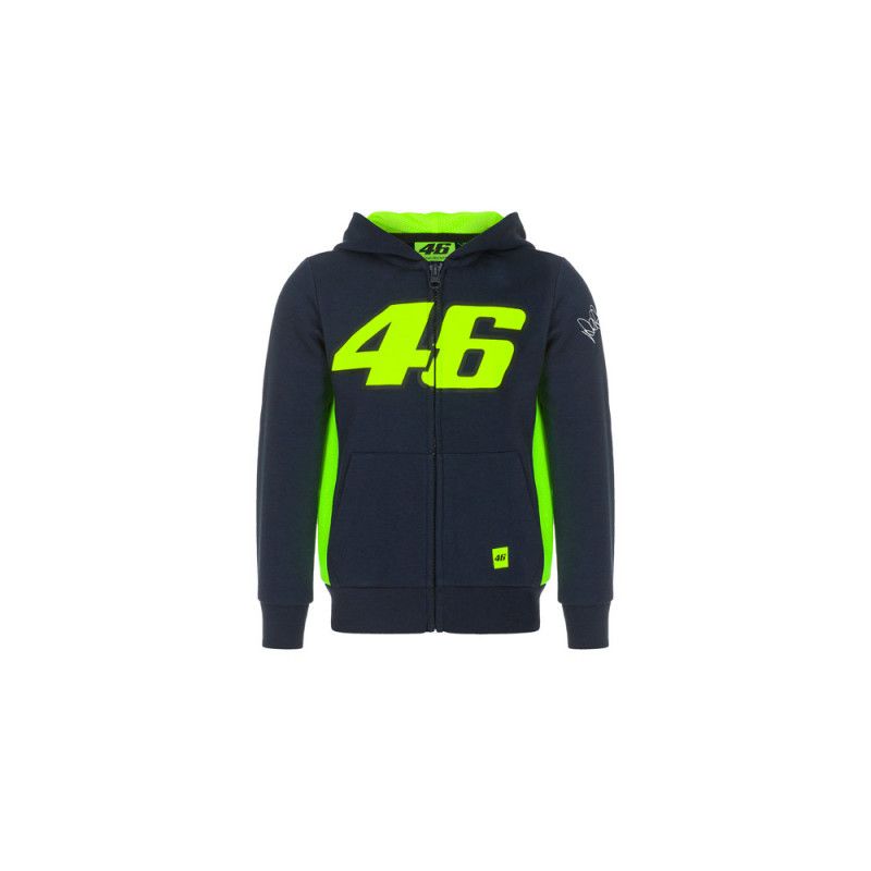 VALENTINO ROSSI SWEAT ZIPPÉ à CAPUCHE ENFANT VR46 SPORT BLEU