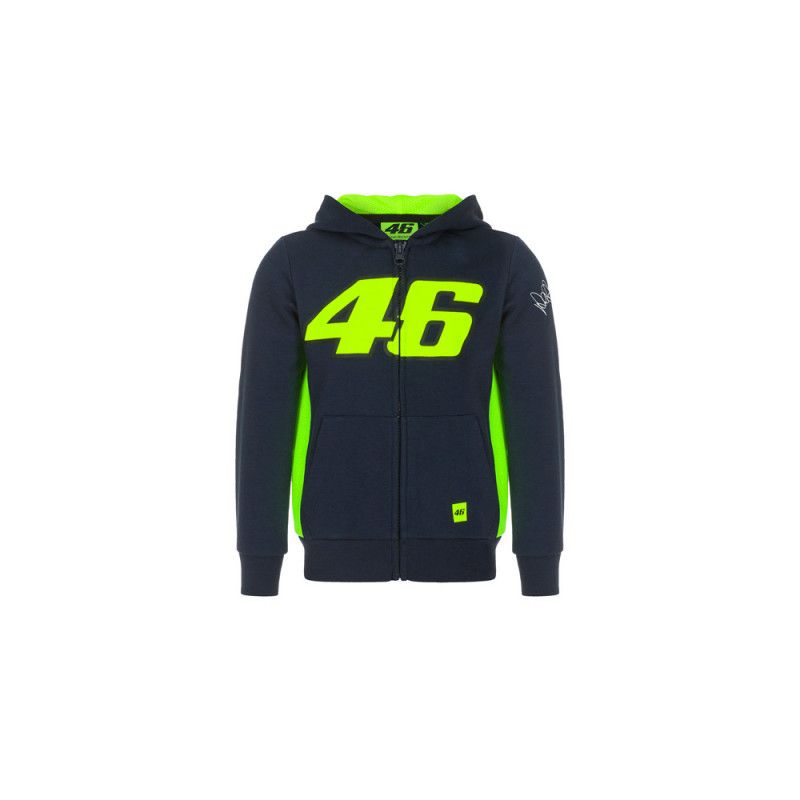 VALENTINO ROSSI SWEAT ZIPPÉ à CAPUCHE ENFANT VR46 SPORT BLEU 2022