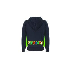 VALENTINO ROSSI SWEAT ZIPPÉ à CAPUCHE ENFANT VR46 SPORT BLEU 2022