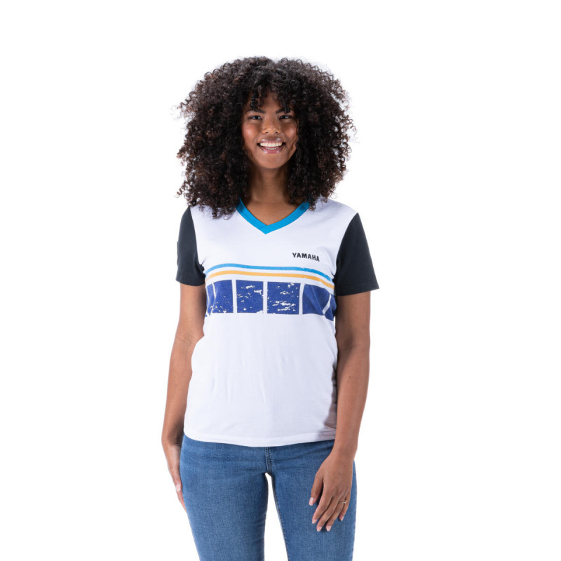 YAMAHA T-shirt blanc femme FasterSons YAMAHA T-shirt blanc femme FasterSons