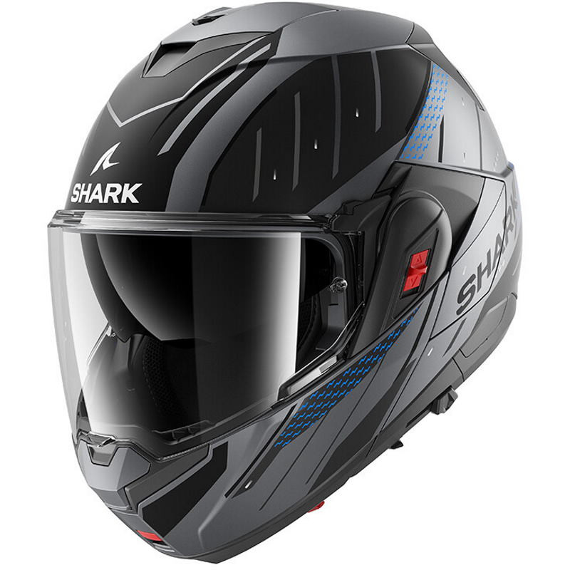SHARK CASQUE MODULABLE OXO RYDGER MAT ANTHRACITE BLUE BLACK