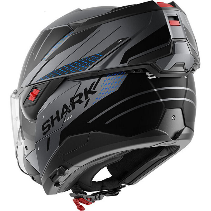 SHARK CASQUE MODULABLE OXO RYDGER MAT ANTHRACITE BLUE BLACK