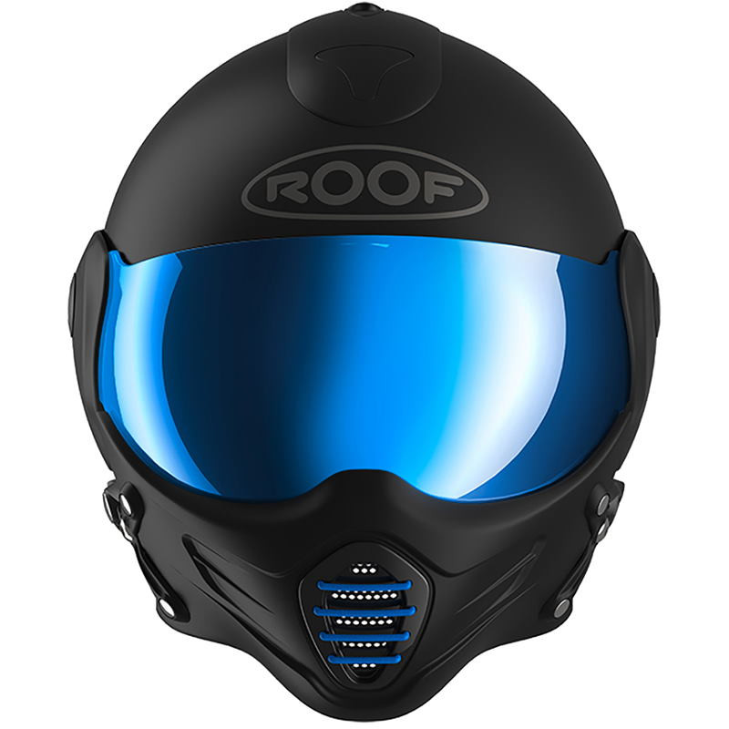 ROOF CASQUE JET RO9 ROADSTER IRON NOIR MAT-BLEU