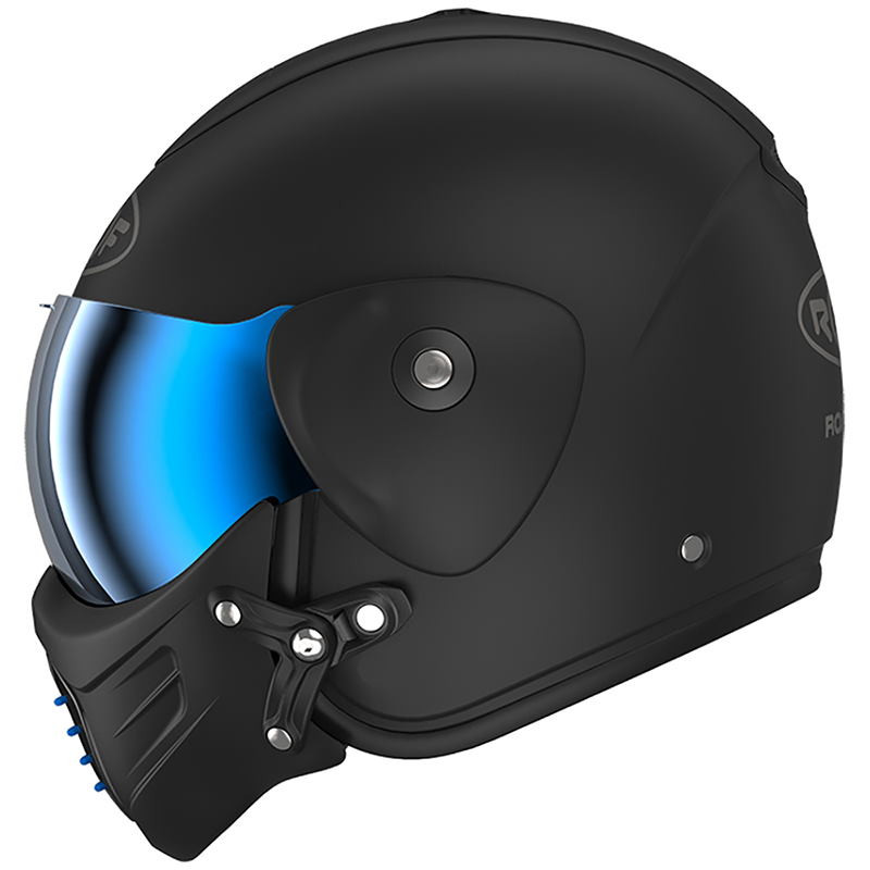 ROOF CASQUE JET RO9 ROADSTER IRON NOIR MAT-BLEU ROOF CASQUE JET RO9 ROADSTER IRON NOIR MAT-BLEU