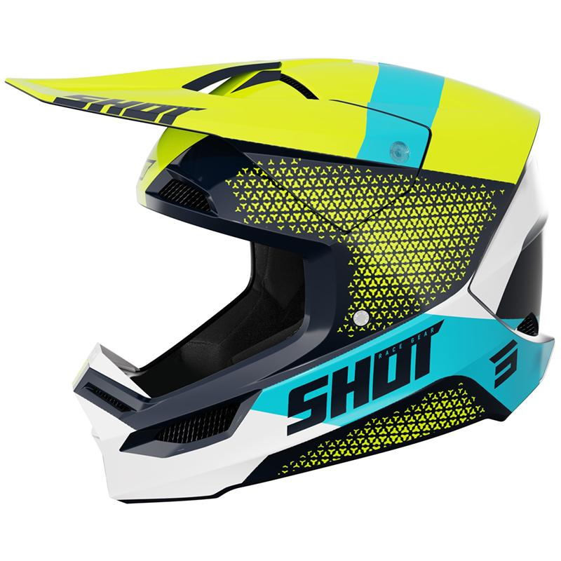 SHOT CASQUE CROSS ENFANT FURIOUS KID RIDGE BLUE NEON YELLOW GLOSSY SHOT CASQUE CROSS ENFANT FURIOUS KID RIDGE BLUE NEON YELLOW GLOSSY