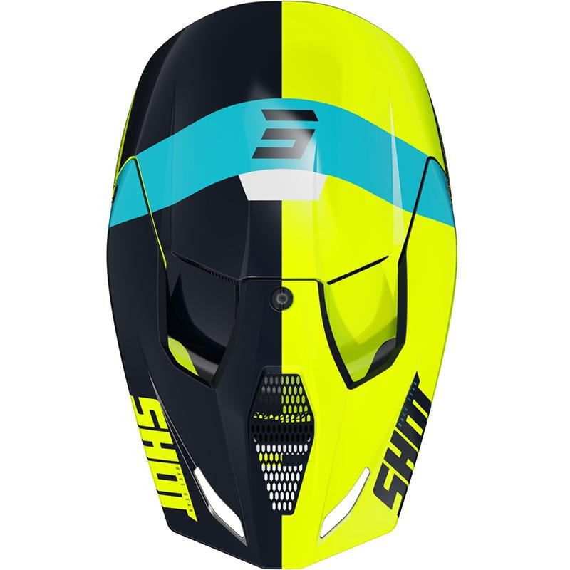 SHOT CASQUE CROSS ENFANT FURIOUS KID RIDGE BLUE NEON YELLOW GLOSSY