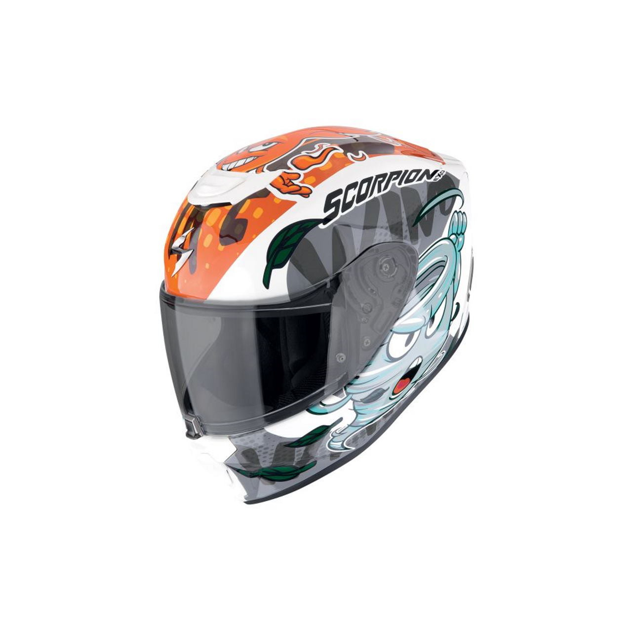 SCORPION CASQUE INTEGRAL EXO-JNR AIR THE4ELEMENTS BLANC BLEU ORANGE