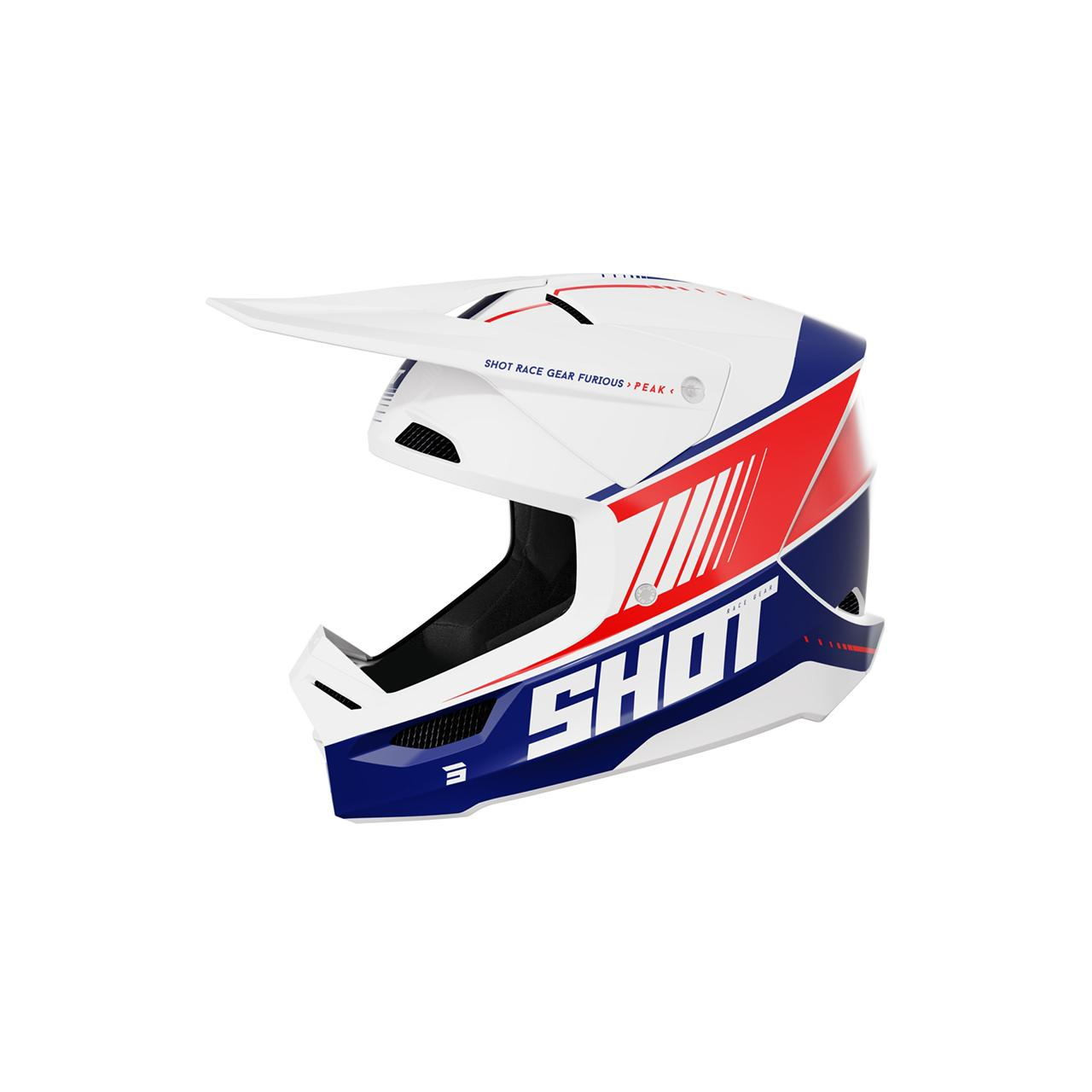 SHOT CASQUE CROSS ENFANT FURIOUS KID PEAK BLUE RED GLOSSY