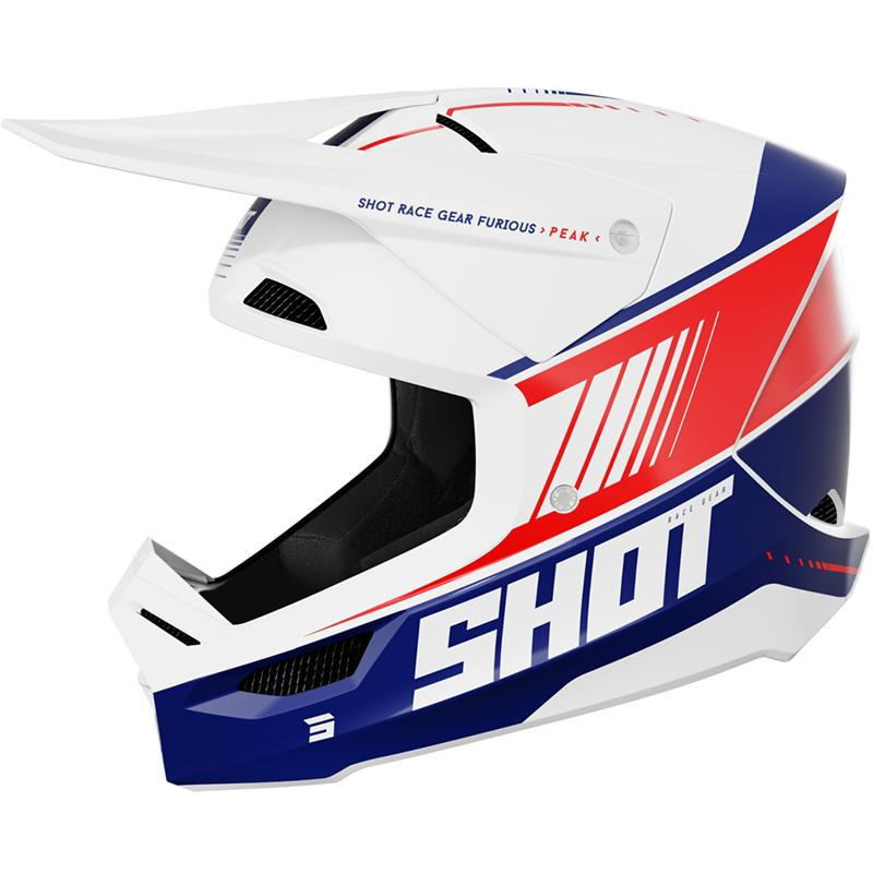 SHOT CASQUE CROSS ENFANT FURIOUS KID PEAK BLUE RED GLOSSY SHOT CASQUE CROSS ENFANT FURIOUS KID PEAK BLUE RED GLOSSY
