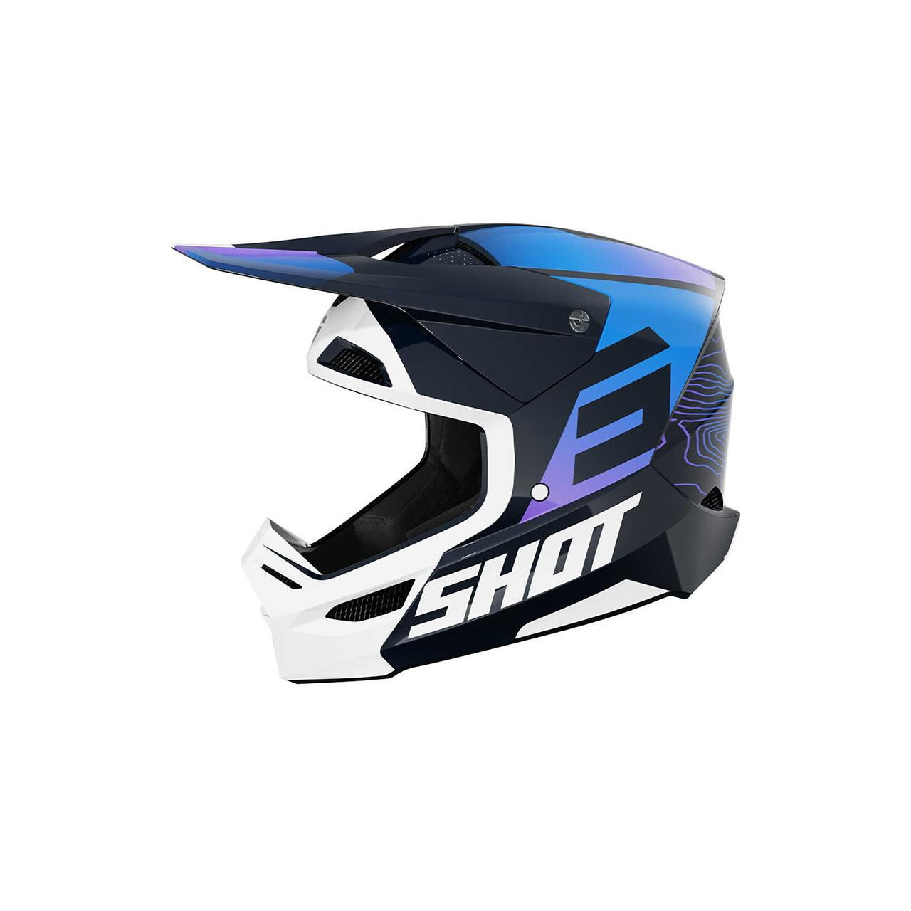 SHOT CASQUE CROSS ENFANT FURIOUS KID APEX BLUE GLOSSY