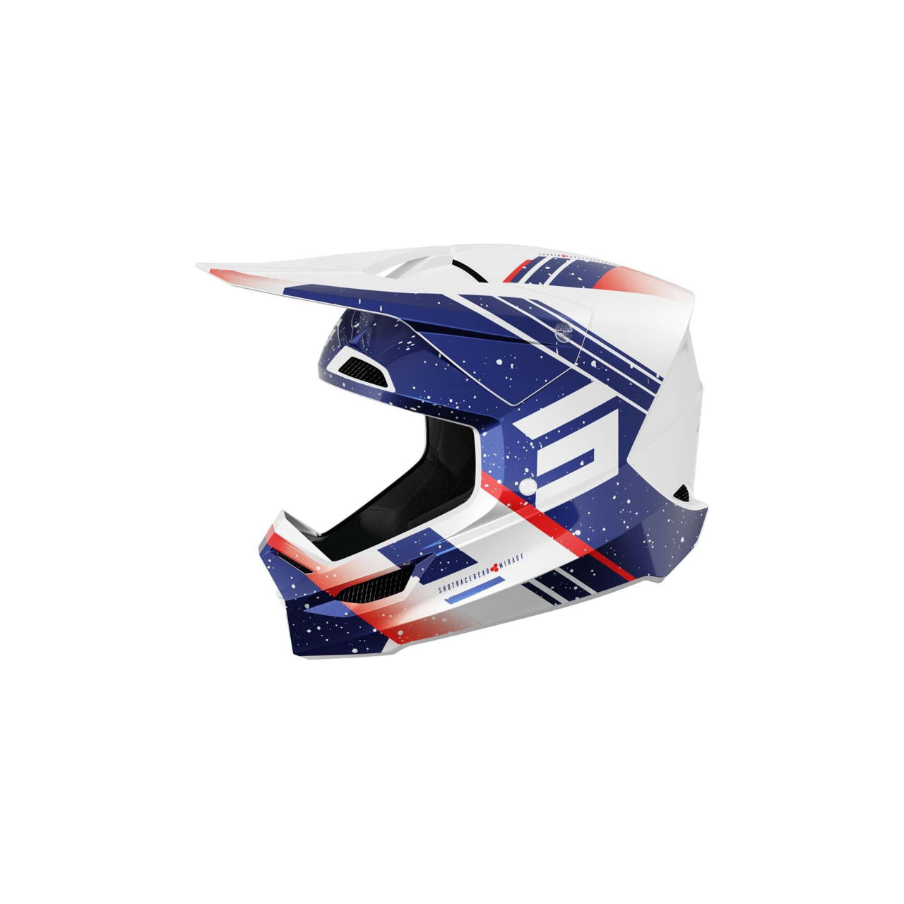 SHOT CASQUE CROSS FURIOUS MIRAGE BLUE RED PEARLY