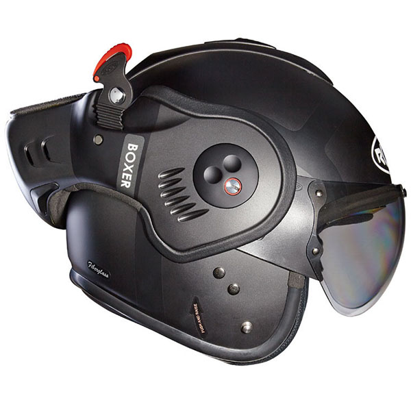 CASQUE ROOF RO9 BOXXER CARBON BLANC - ROUGE - Promoto en Martinique