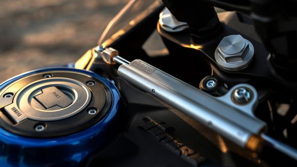 Amortissseur Ohlins réglable de la Yamaha Tenere 700 World Raid 2023 Yamaha Tenere 700 World Rally 2023 Amortisseur Öhlins reglable