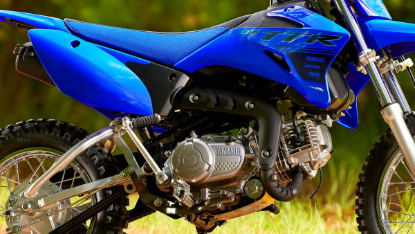 Yamaha 110 TTR 2024 Cylindre incliné et ligne d'échappement haute